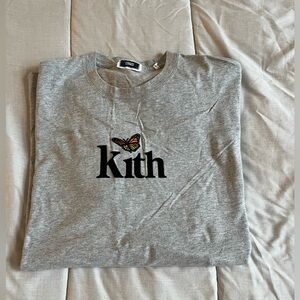 Kith Heather Gray Tee with Butterfly Accent